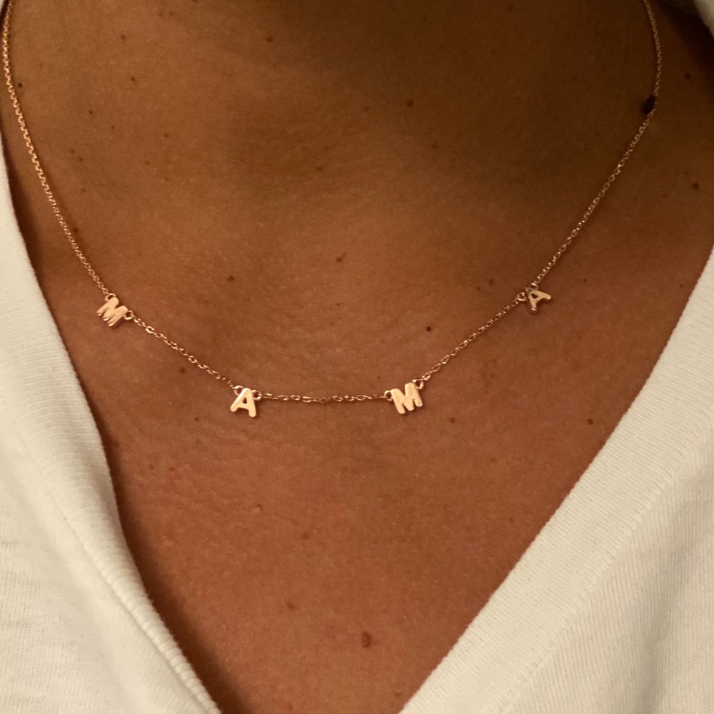 NEW brass MAMA necklace in rose gold